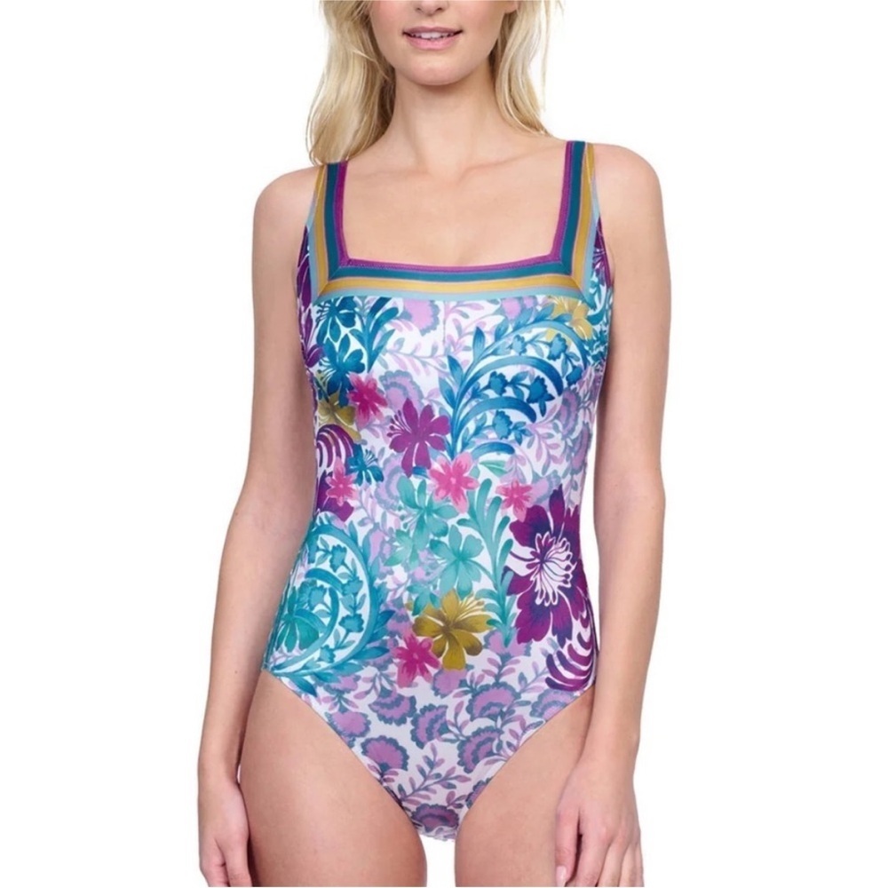 New! Gottex Bali high neck underwire halter one piece swimsuit 38160